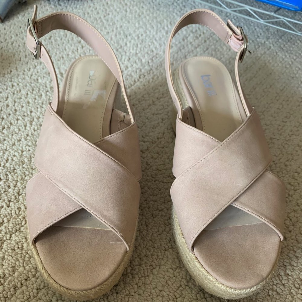 Pale Pink Platform Espadrille Sandals